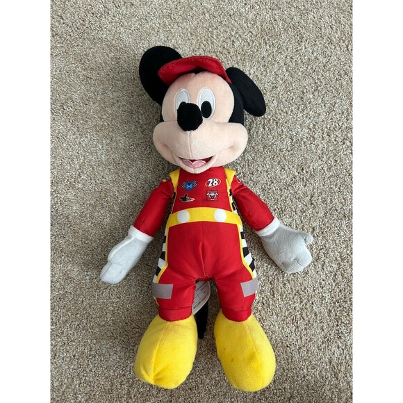 Disney | Toys | Disney Mickey Mouse Talking Race Car Driver Stuffed ...